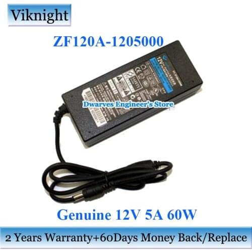 Genuine ZF120A-1205000 12V 5A AC Adapter Power Supply 60W For Velton PHOTOGRAPHY RING LIGHT ZF120A1205000 Charger