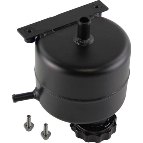 Alloy Radiator Coolant Expansion Tank Fits For 02-08 Mini Cooper S w/ Billet Alloy Cap Silver / Black