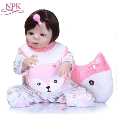 NPK Lifelike Silicone Reborn Baby Menina Alive 23'' Newborn Baby Dolls Full SIlicone Vinyl Child Birthday Xmas Gift Babies Doll