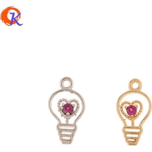 Cordial Design 50Pcs 7*13MM Jewelry Accessories/DIY Earrings Making/Rhinestone Pendant/Genuine Gold Plating/Hand Made/CZ Charms