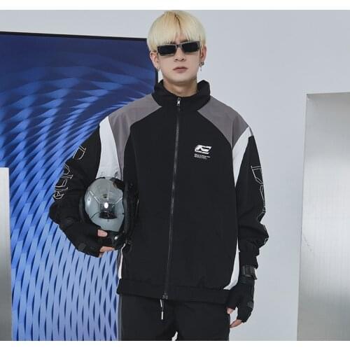 Enshadower 21aw three color stitching sport jacket oversized retro streetwear