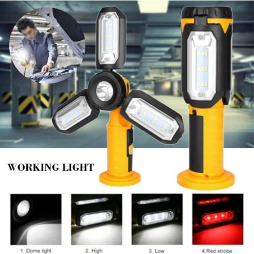 COB LED Work Light COB Lamp LED Flashlight Torch Portable Magnetic Light with Hook for Outdoor Camping Supplies