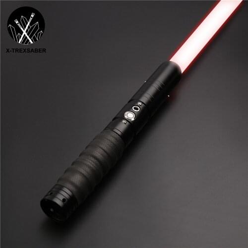 TXQ Lightsaber Metal Hilt Heavy Dueling 12 Color RGB LED Change Volume Adjustment Force 6 Sound Fons FOC Blaster Saber TS001GIFT