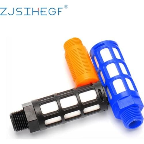 1/8 1/4 3/8 1/2 Air Silencer Plastic Exhaust Muffler for Misting Pump Pneumatic Male Thread Absorb Noise Filter Slip Lock