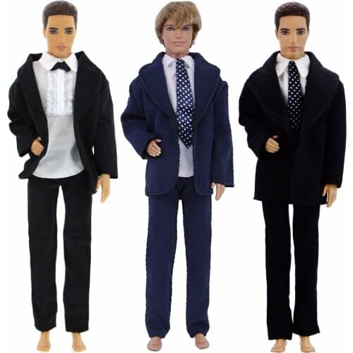 High Quality Mens Outfit Wedding Party Wear Blazer Coat Shirt Trousers Clothes for Barbie Doll Friend for Ken Doll Accessories