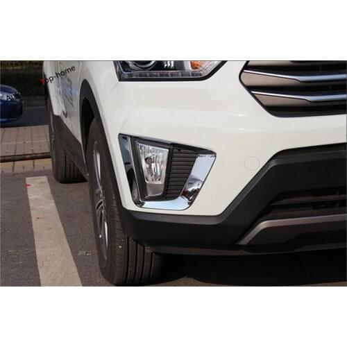 Yimaautotrims Chrome Front Fog Lights Lamp Frame Decoration Cover Trim Fit For Hyundai Creta IX25 2015 2016 2017 ABS Exterior