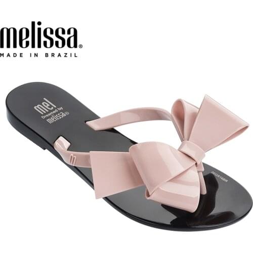 Melissa Harmonic Bow Adulto Women Jelly Shoes Flat Slippers Sandals 2020 New Women Jelly Flip Flop Melissa Female Flat Shoes