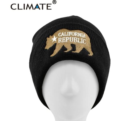 CLIMATE California Bear Winter Beanie California Republic Hat Men Women Funny Warm Hat Cap Winter Warm Hats California Bear