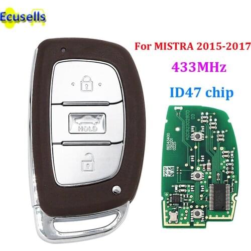 3 Buttons Smart Remote Key Fob 433MHz with ID47 chip for Hyundai MISTRA 2015-2017