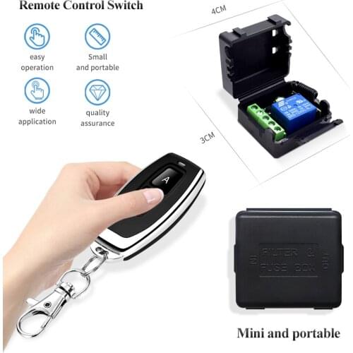 433 Mhz Remote Controls with Wireless Remote Control Switch Circuit Universal DC 12V 1CH relay Receiver Module for Garage