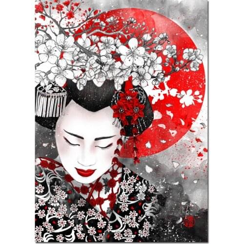 Full Square Round Drill 5D DIY Diamond Painting japanese geisha Embroidery Cross Stitch Rhinestones icon 3D Home Decor
