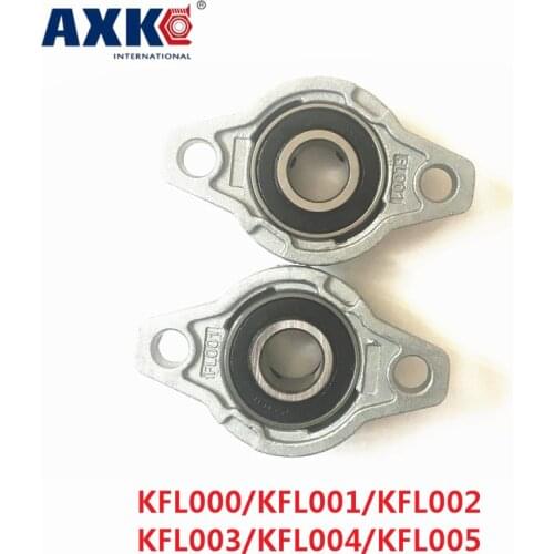 Axk 2pcs Kfl000/kfl001/kfl002/kfl003/kfl004/kfl005/kfl006 Pillow Block Ball Bearing Zinc Alloy Miniature Bearings With Sleeve