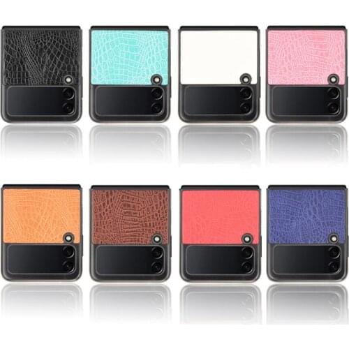 Crocodile pattern case for Samsung Galaxy Z Flip 3 5G Cover Anti-knock luxury PC Cases for Flip3 5G