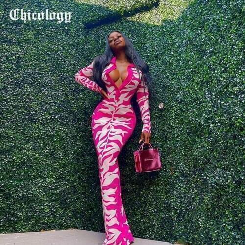 Chicology 2021 Women Fall Plant Dress Long Sleeve Midi Turn-Down Collar Straight Button Bodycon Streetwear Elegant Outfits