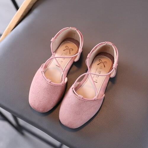 Black Khaki Pink Flat Shoes For Children Princess Shoes For Wedding And Party Girls Sandals Kids Casual Shoes For Spring Summer