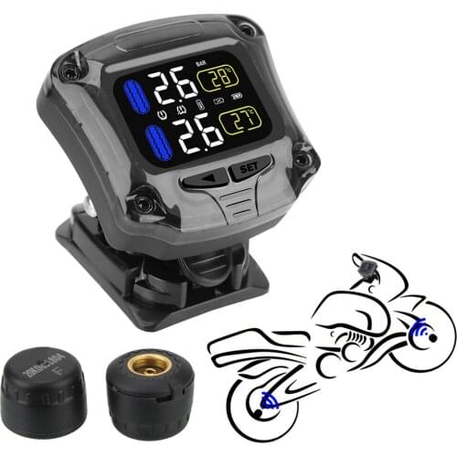 Tire Pressure Sensor LCD Screen Display Motorcycle Tire Pressure Monitoring System Motorcycle Motorbike MOTO TPMS
