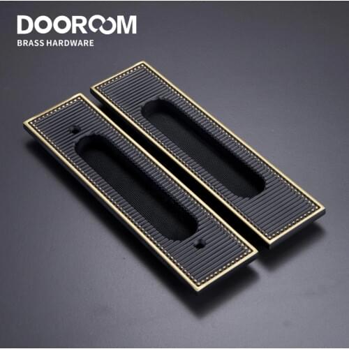 Dooroom Brass Sliding Door Handles Modern Stripy Push Pull Hidden Handle Interior Living Room Bathroom Balcony Keyless