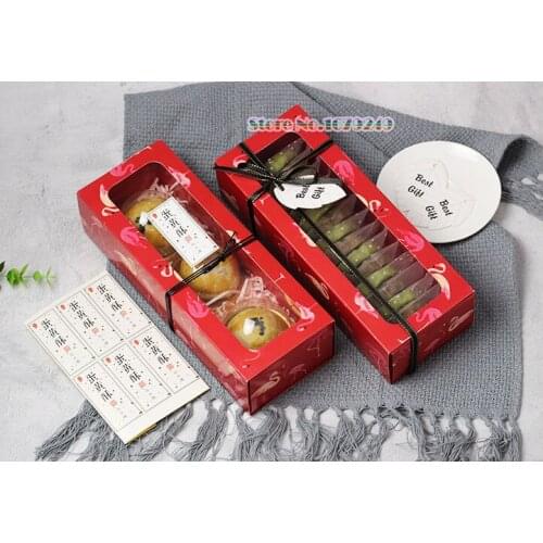 Flamingo Red Paper cake Box with Chocolate Mooncakes, doughnuts, Macaron Party Cookies Box Gift Packaging Boxes