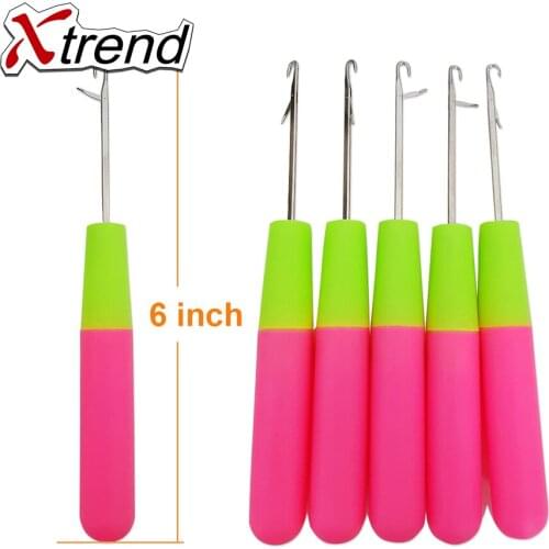 5pcs Plastic Handle Crochet Hooks crochet needles jumbo braiding twist hair and weaving dreadlock Household DIY Knitting Tool