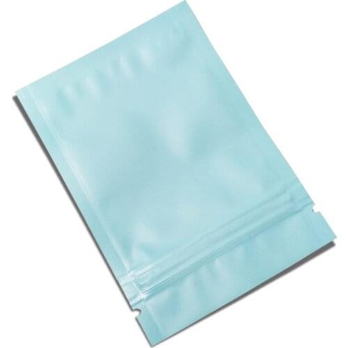 Matte Blue Small Aluminum Foil Ziplock Bags Food Sample Powder Resealable Package Bag Zipper Smellproof Bag