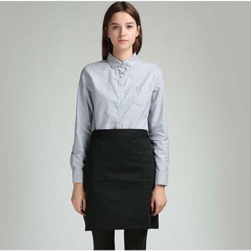 MCAO 2 Pockets Waitress Aprons Waiter Server Waist Half Apron Black Set of 2 for Women Men Chef Baker Kitchen Restaurant TJ6215