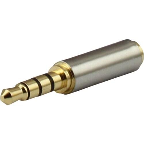 Metal Mobile Phone Headset Adapter 2.5mm To 3.5mm Adapter Plug Audio Converter Stereo Adapter S6T3