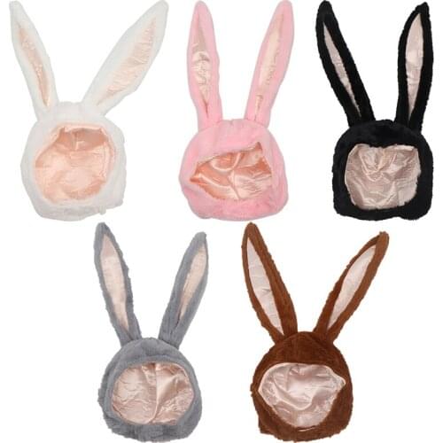 Cute Girls Hat Plush Rabbit Bunny Ears Hat Earflap Cap Head Warmer Photo Supplies Hat With Earflaps Bunny Hat Headgear Hats