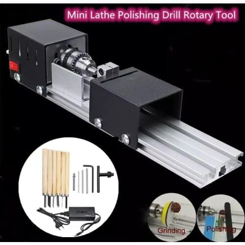 Mini Lathe Polishing Drill Rotary Tool Machine Lathe Polishing Beads Wood Working DIY Drill Rotary Tool Wood Milling Machine