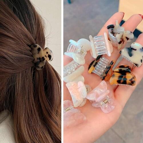 Mini Hair Claw Hair Clips Barrette Clamp Jelly Color Acrylic Ponytail Crab Girls Hair Hairpin Hair Styling Accessories For Women