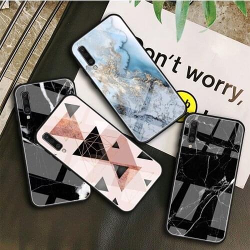 Marble Tempered Glass Case For Samsung Galaxy A10S A10E A20S A20E A30S A40 A50S A60 A70 A80 A90 A6 A7 A8