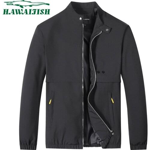 Hawaifish brand Jacket men 2021 New Mens Stand Collar Trendy Casual Windbreaker Korean style Fashion Business chaqueta hombre