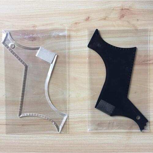Men Beard Shaping Accessories Flexible Styling Template Comb Stencil Transparent Mens Portable 1Pcs Double-sided beard comb