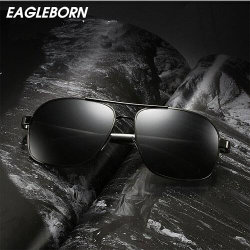 Men Aluminum Magnesium Polarized Sunglasses Square Polarized Driving Mirror Classic Men Sunglasses Outdoor Fishing Luxury Brand