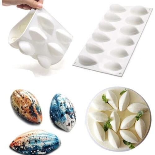 New 3D Quenelle Shaped Silicone Dessert Mold Mousse Cake Cheesecakes Baking Pan