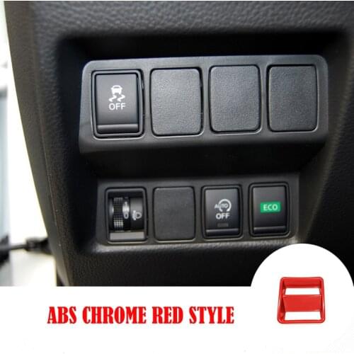 New Red Style ABS Chrome Headlight Switch Control Panel Cover Trim for Nissan QASHQAI J11 2016 2017 2018 2019 car accessories