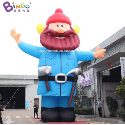 Personalized 30 feet huge blue inflatable Mountain Man cartoon model character with pick and canteen for advertising toys