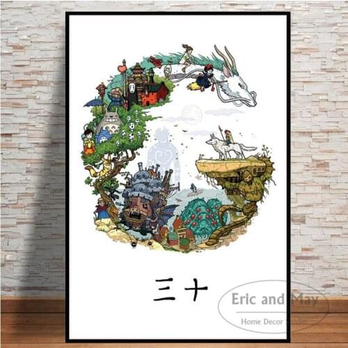 Studio Ghibli Tribute Japan Anime Totoro The Princess Canvas Painting Posters And Prints Wall Pictures For Living Room Affiche