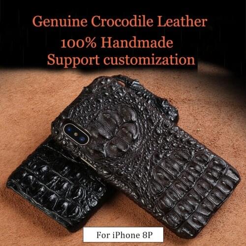 LANGSIDI Luxury Original crocodile leather phone case For iphone XR xs 11 pro max 12 handmade back cover For iphone 12 pro max 8