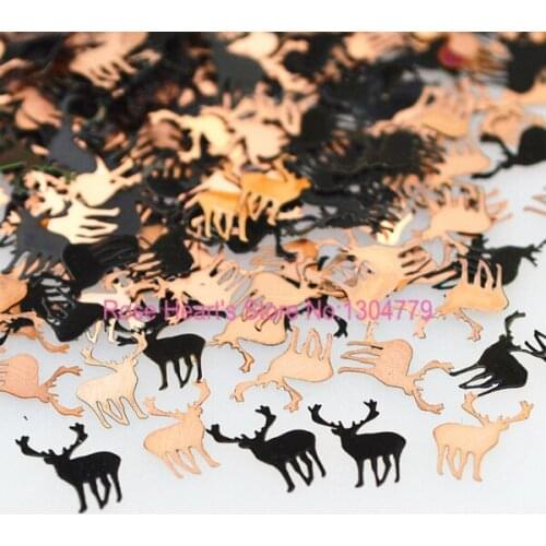 Xmas metal nail foil decals 3d nail art decoration tools Black Reindeer design