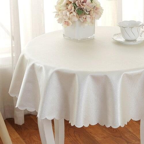 Tablecloth cloth tablecloth fabric round table home European table cloth waterproof oil-proof anti-scalding disposable hotel 3