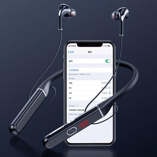 TWS 100 Hours Bluetooth-Compatible Earphones Stereo Wireless Headphone Magnetic Neckband Noise Cancelling Sports Running Headset