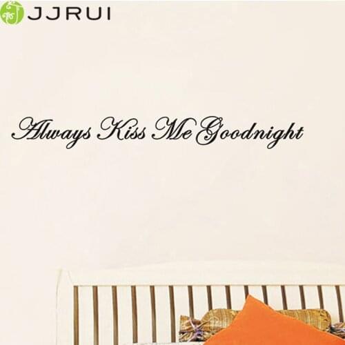 JJRUI Always Kiss Me Goodnight Vinyl Wall Art Decals Window Sticker Home Decor Sayings 21 COLOUR 35.4x3.9in