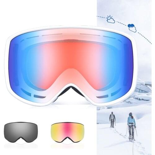 Adult Ski Goggles Double Layers UV400 Anti-fog Big Ski Mask Glasses Skiing Snow Sports Glasses Snowboarding Goggles Ski Eyewear