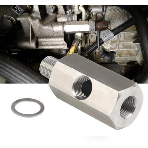1PC Stainless steel 1/8'' NPT Oil Pressure Sensor Tee Line to Adapter Feed Gauge Turbo NPT C3H4