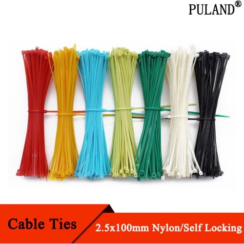 30pcs Self Locking Nylon Cable Ties 3 x 100mm Plastic Zip Tie Band Wire Binding Wrap Straps DIY Cable Fasten Organiser Colorful