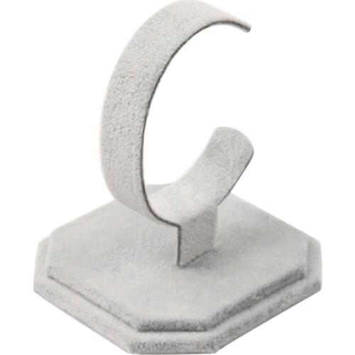 2x Grey Velvet Watch Display Rack Bracelet Shop Counter Top Jewelry Stand