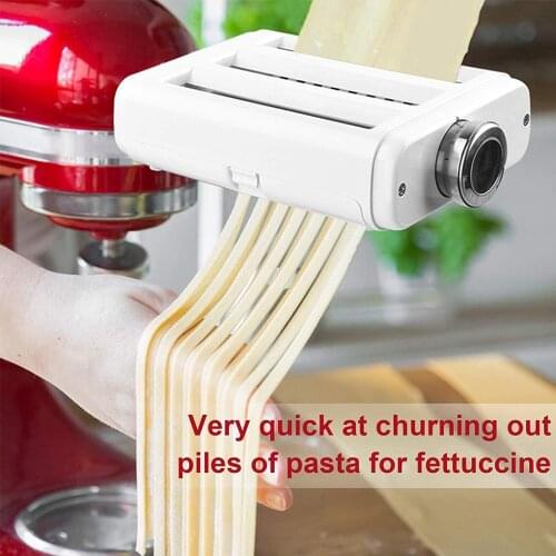 3-in-1 Pasta Maker Multifunction Homemade Noodle Press Kitchen Pasta Roller Attachment Replacement for KitchenAid Stand Mixer