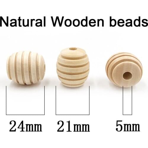 10pcs Wooden natural Spacer Beads Thread Wood Bead For Play Gym Toys for Gaming for bracelet necklace perle en bois