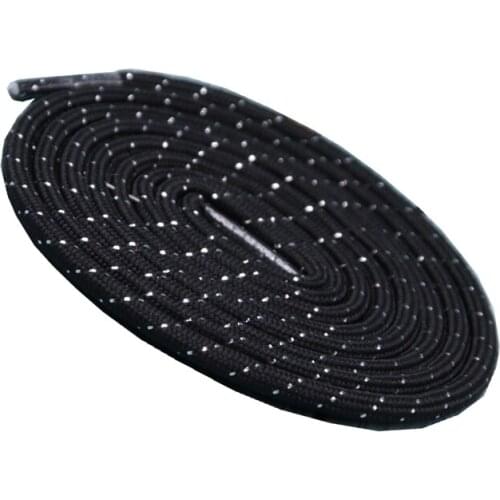 Coolstring 4.5MM Black Silver Round Ropes 60-180CM Laces For Free Selection Cheaper Cords For Hiking Boots Running Jogging Shoes