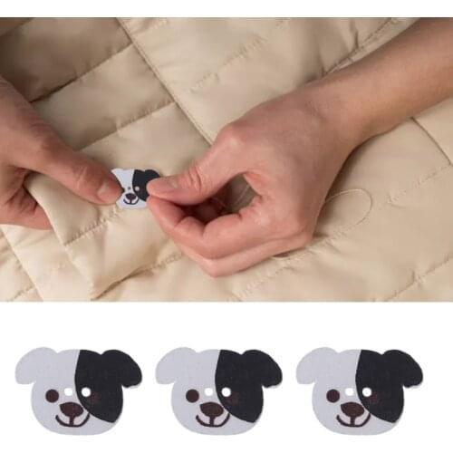 50pcs Dog Head Wooden Buttons DIY Handmade Sewing Crafting 2 Holes Decorative Button Clothes Scrapbooking Crafts